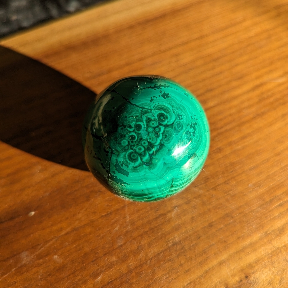 Beautiful Malachite Sphere - Green Banded Gemstone